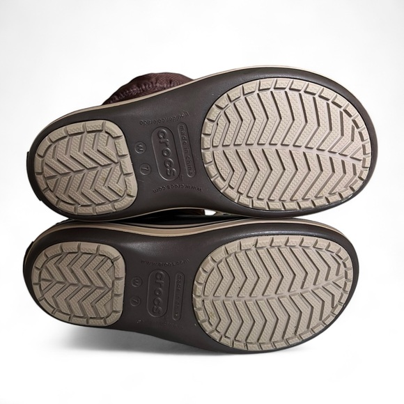 Crocs Crocband Winter Puff Boots Puffer Brown Adjustable Womens Size US 7 - Picture 3 of 8